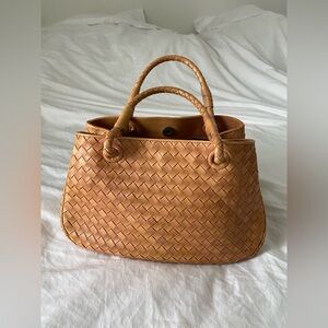 BOTTEGA VENETA
Pink Ombre Intrecciato Woven Leather Small Tote Bag